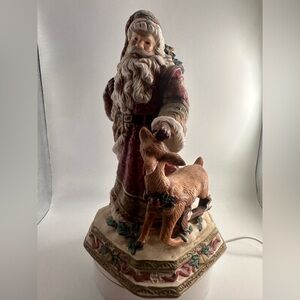 Vintage Santa Claus Figurine with Deer